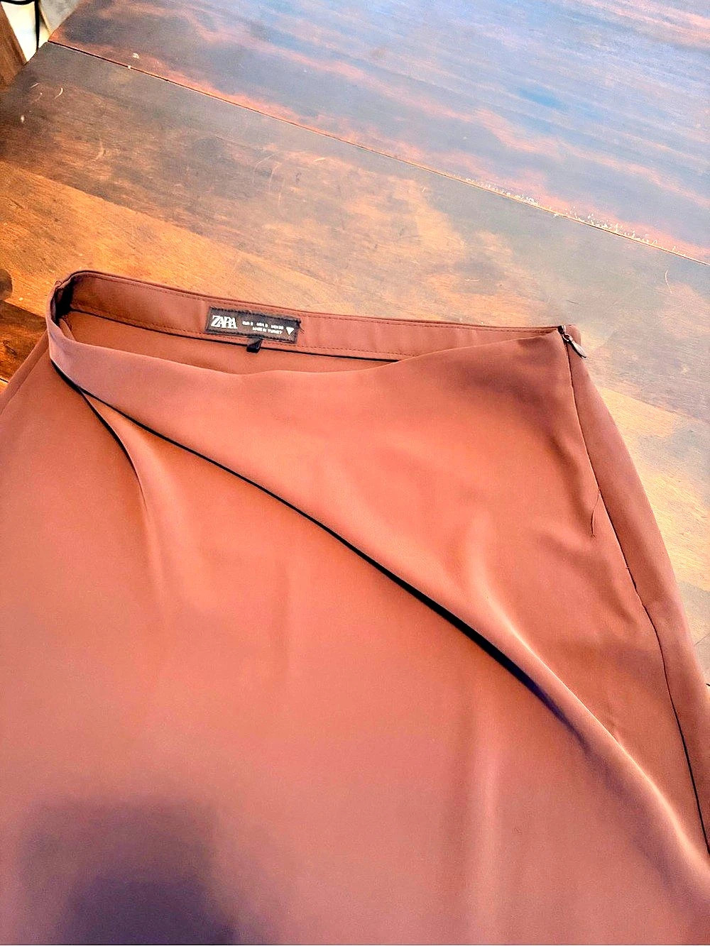 ZARA Brown Midi Skirt Like New - Picture 3 of 3